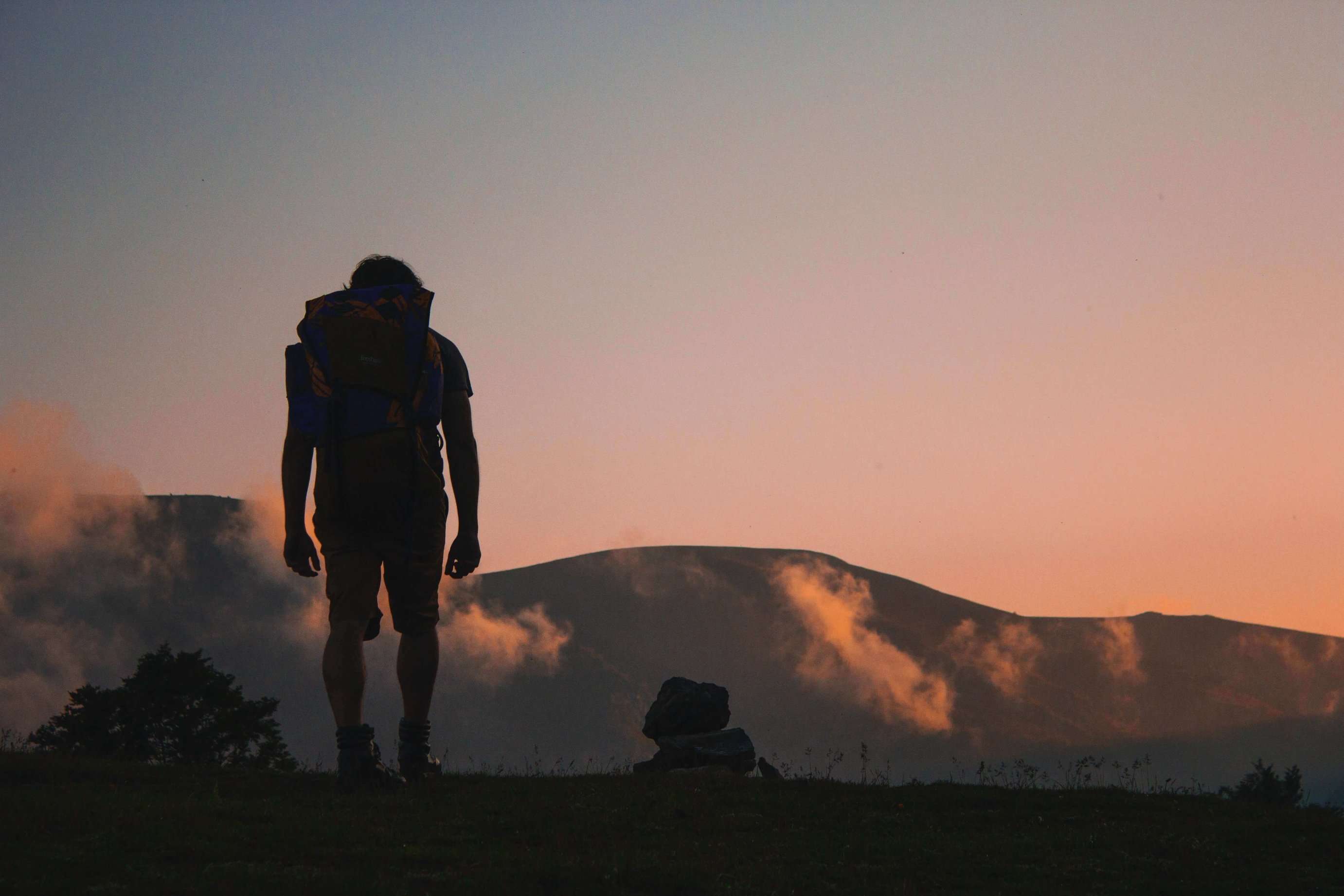 Hiker lost on mountain trail
